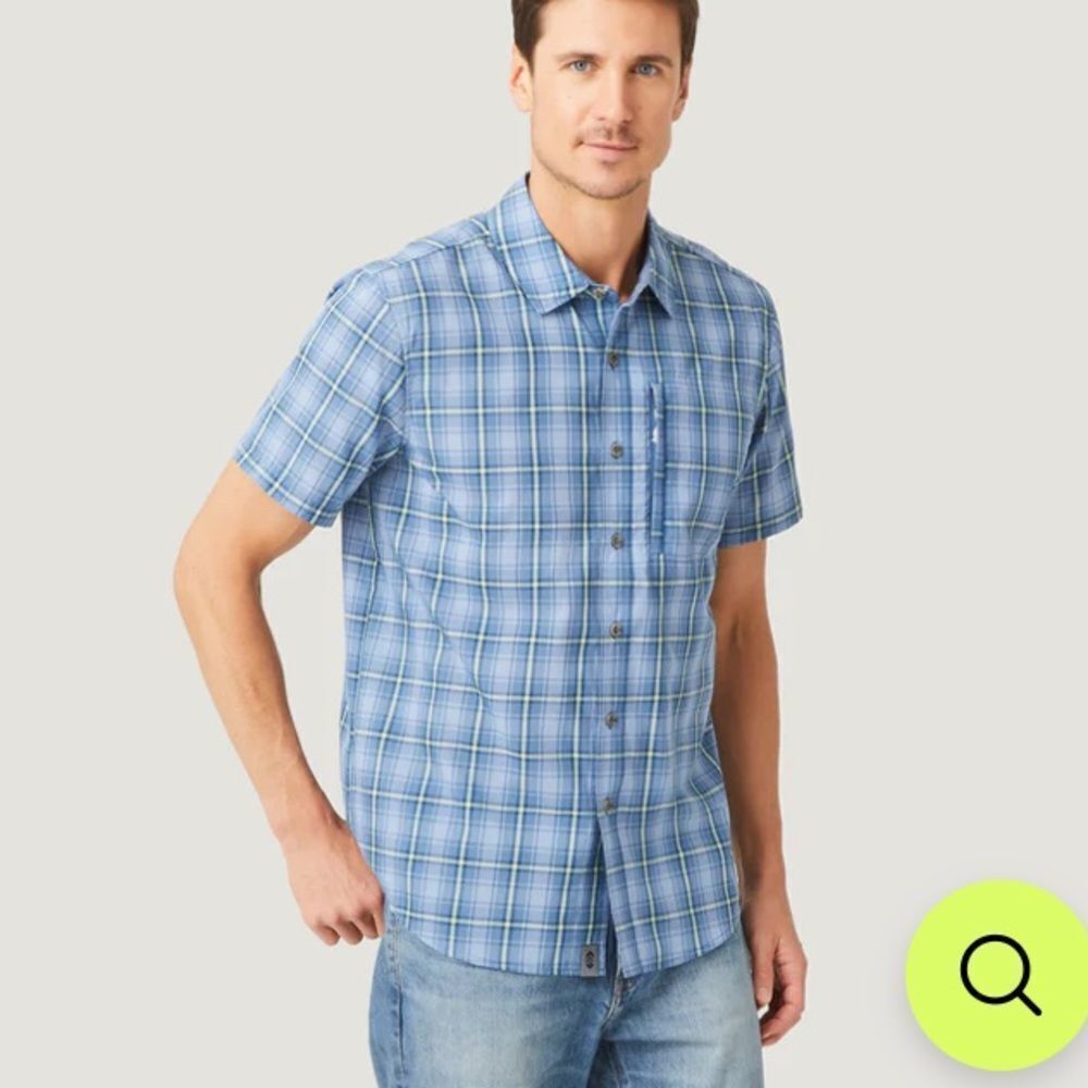 Free Country Men's Excursion Short Sleeve Shirt Blue Cloud M Nwt In Packaging